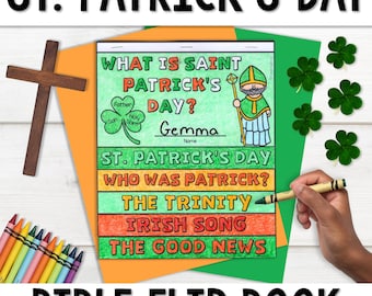 St. Patrick's Day Craft Activity Flip Book | Printable Sunday School Coloring Pages | Christian Homeschool | Shamrock Trinity Bible Craft