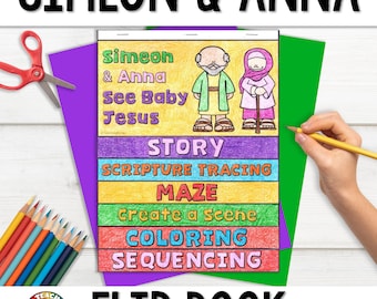 Simeon & Anna See Jesus Bibelbuch | Weihnachtsbibelgeschichte | Christliche Heimschule | Druckbare Bibel Aktivitäten | Sonntagsschule Handwerk