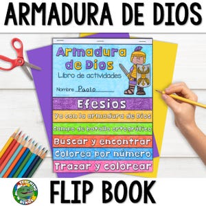 Armor of God SPANISH Bible Craft Activity Flip Book | En español Sunday School Activity | Christian La armadura de Dios Bible Coloring Pages