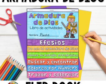 Armor of God SPANISH Bible Craft Activity Flip Book | En español Sunday School Activity | Christian La armadura de Dios Bible Coloring Pages