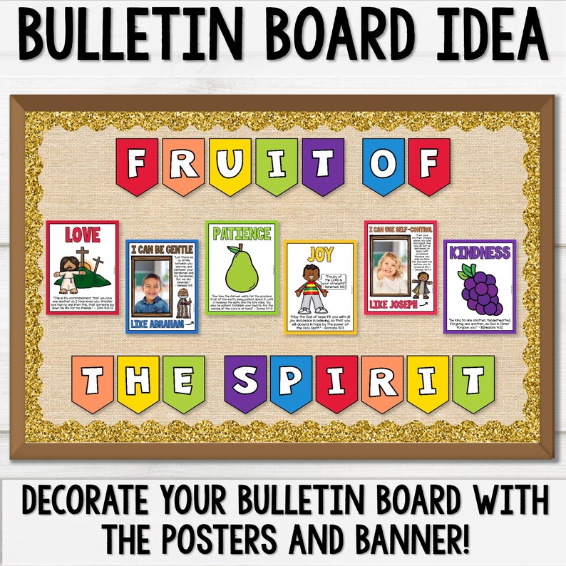 Fruit of the Spirit Posters With Bible Verses | Classroom Bulletin ...