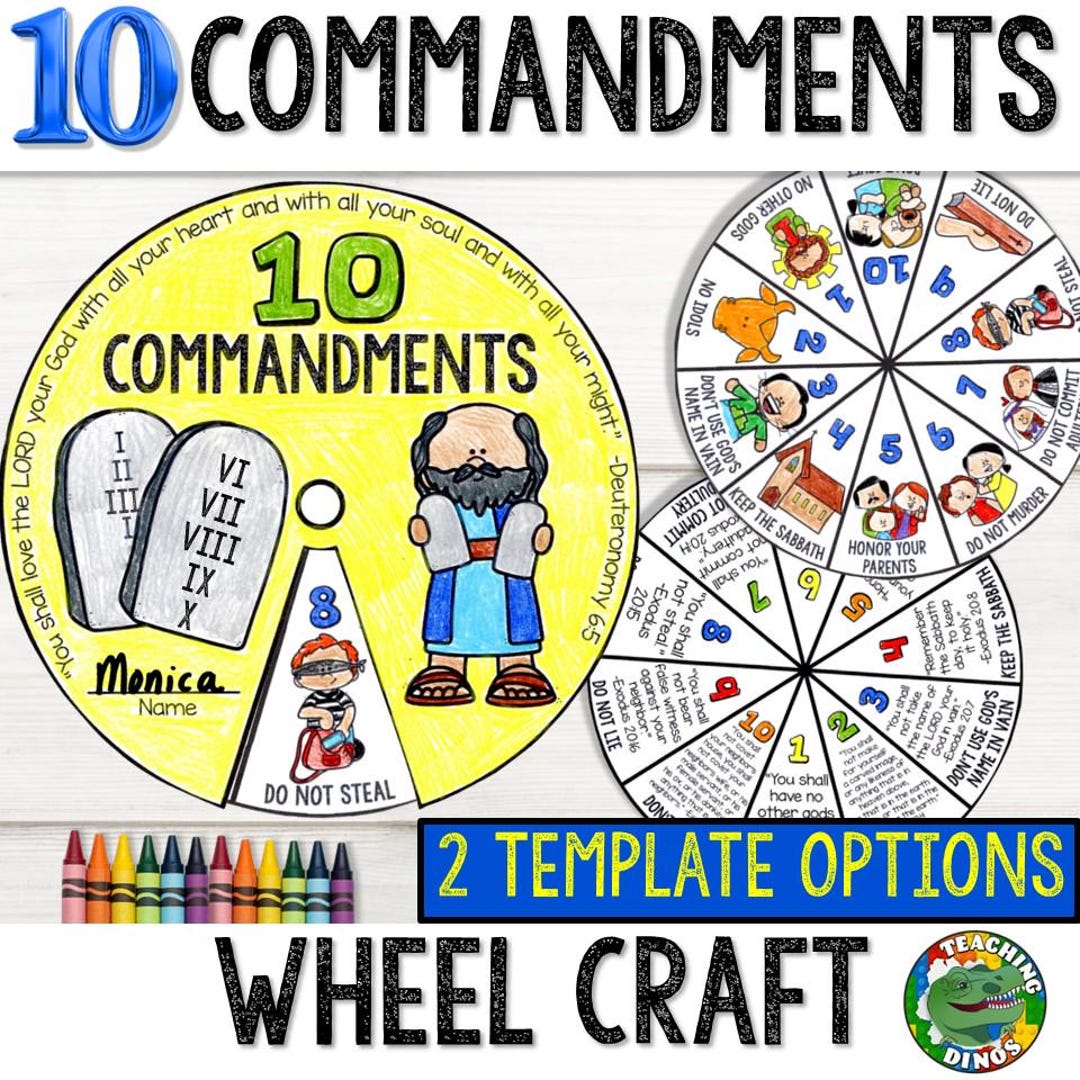Ten Commandments Wheel Craft | 10 Commandments Bible Craft for Kids ...