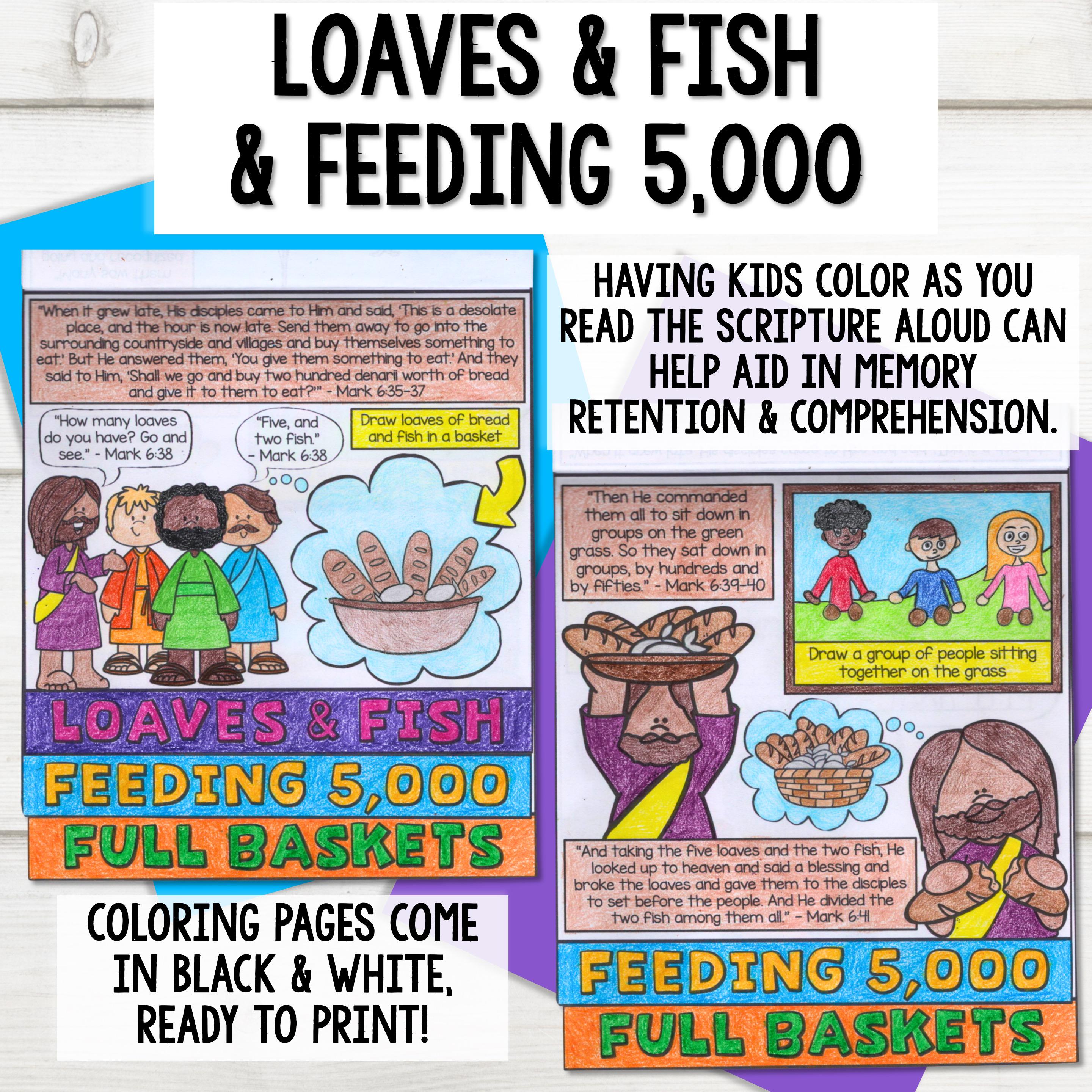 Jesus Feeds the 5,000 Bible Story Flip Book | Loaves & Fish Miracle ...