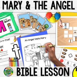Mary and the Angel Gabriel Bible Activities and Lesson | Mary and Elizabeth Bible Story | Sunday School Bible Curriculum | Homeschool