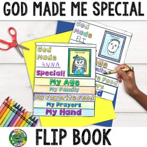 Back to School Printable for Church God Made Me Special Craft | All About Me Sunday School Bible Story | Christian Printable Bible Activity