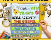 New Year Bible Activity Flip Book Craft | New Year's Resolutions Reflections | Christian Sunday School Homeschool Printable | 2025 Craft
