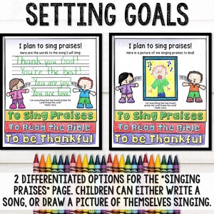 Differentiated options to sing praises in the Bible activity flip book