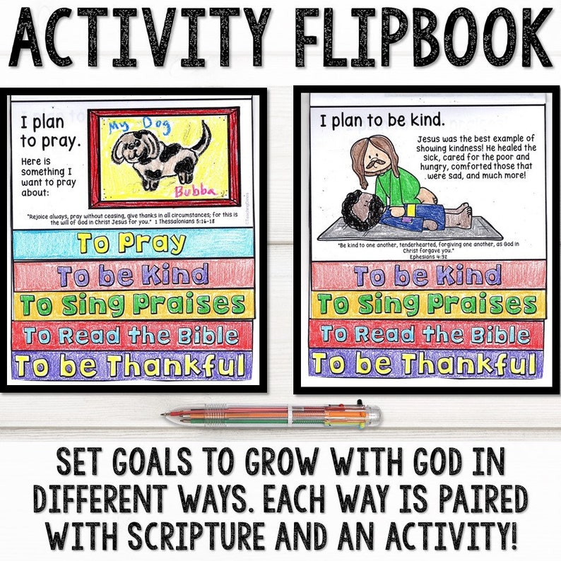 Goals to pray and be kind more with Bible verses