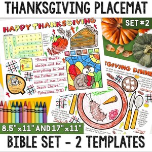 Thanksgiving Placemat Bible Activity Craft | Printable Christian  Thankful Craft | Gratitude & Thankfulness  | Sunday School Craft for Kids
