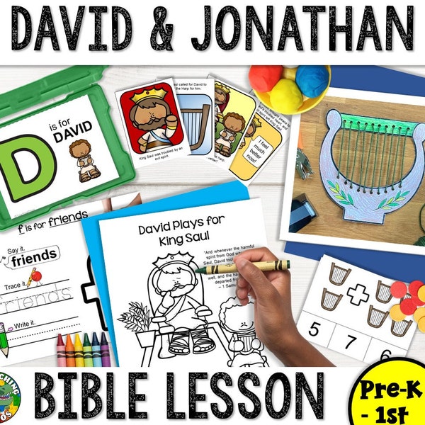 David, Jonathan and Saul Bible Story | Sunday School Bible Lesson | Christian Homeschool Curriculum | Printable Bible Activities | Kid Bible