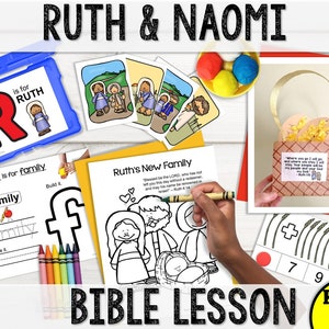The Bible Story of Ruth Naomi and Boaz | Sunday School Bible Lesson | Christian Homeschool Curriculum | Printable Bible Activities | Kids