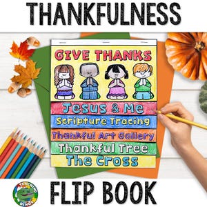 Cahier d'activités bibliques sur la gratitude pour l'artisanat chrétien de Thanksgiving | Leçon d'école du dimanche Bricolage et école à la maison | Créations bibliques imprimables