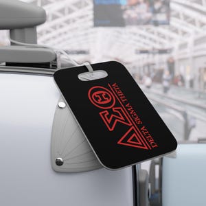 Delta Sigma Theta Luggage Tags | Travel Accessories, Sorority Gifts, Personalized Luggage ID, College Gear, Black Tags