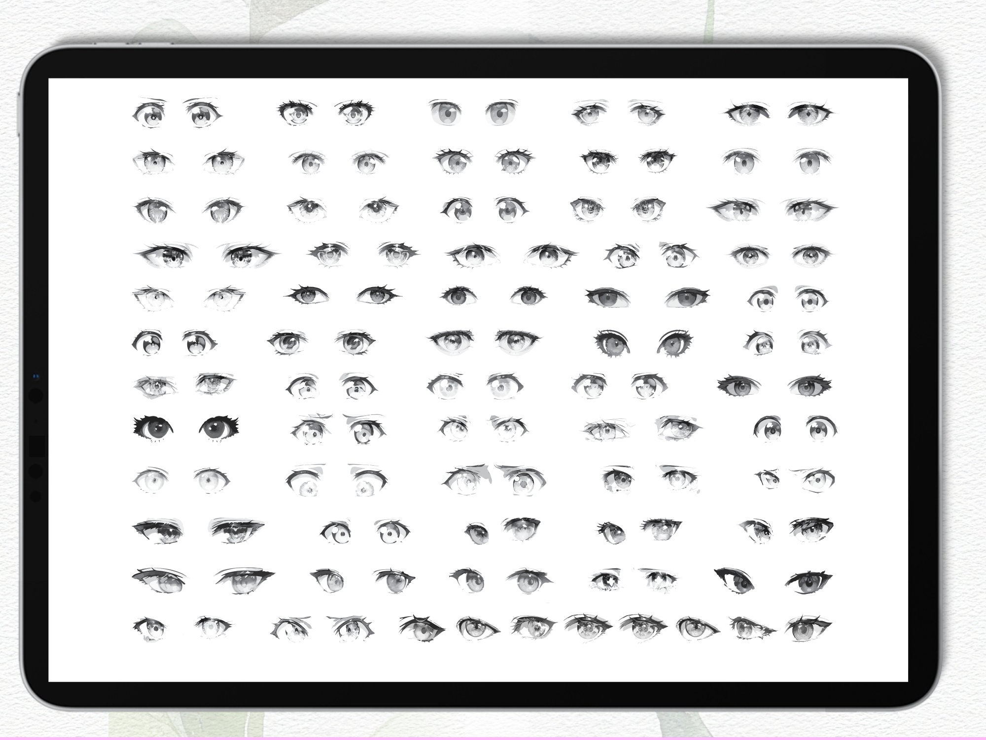 Procreate Anime Face Stamp Brush Set, 125+ Eyes, Mouth, Head (digital ...