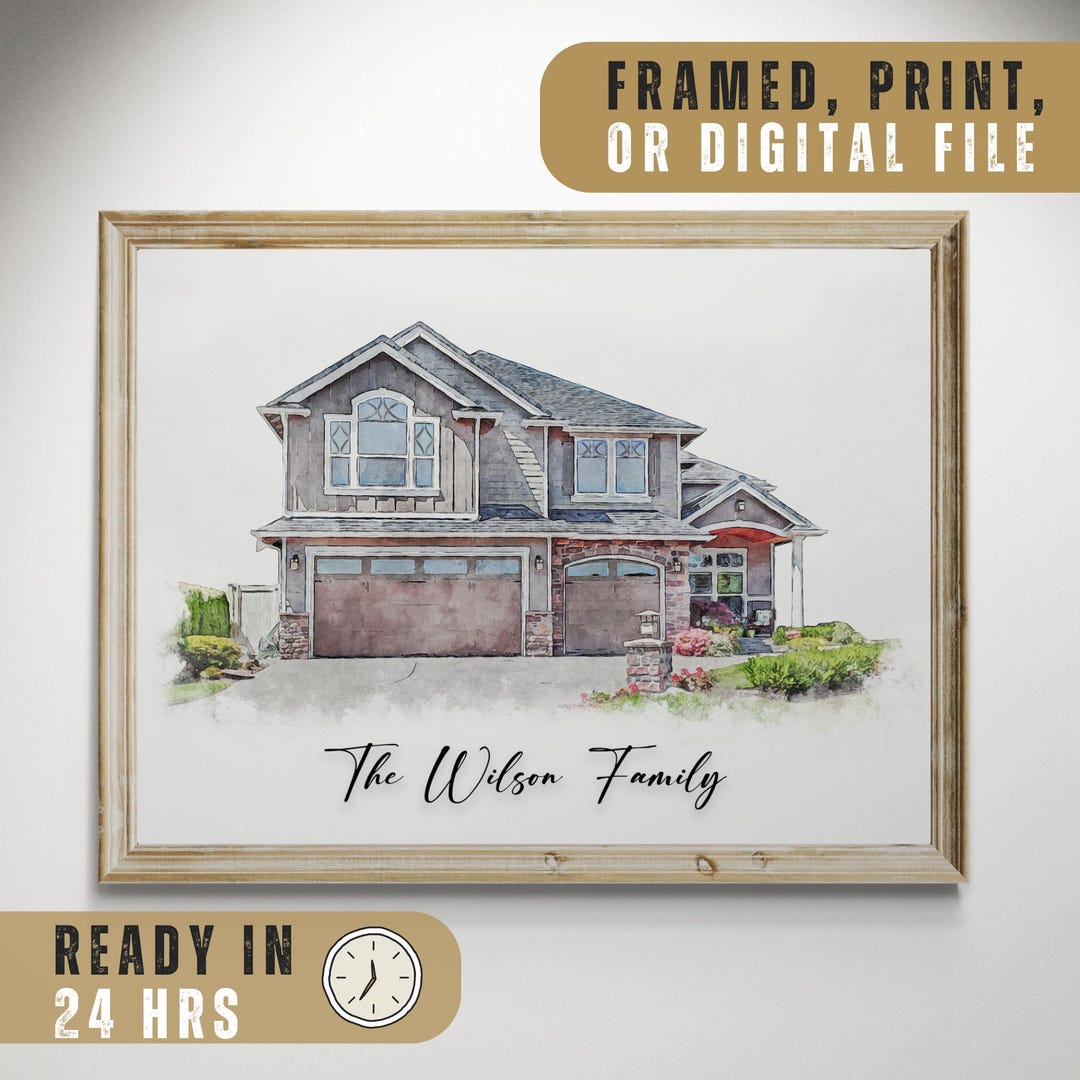 Custom Watercolor House Portrait | Personalized Home Gift (digital Copy ...