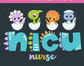 Dinosaur NICU Nurse PNG: Pediatric Nurse Appreciation Gift (Digital Download