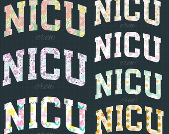 Floral NICU Crew PNG Bundle: Nurse Appreciation Gift (Digital Download)