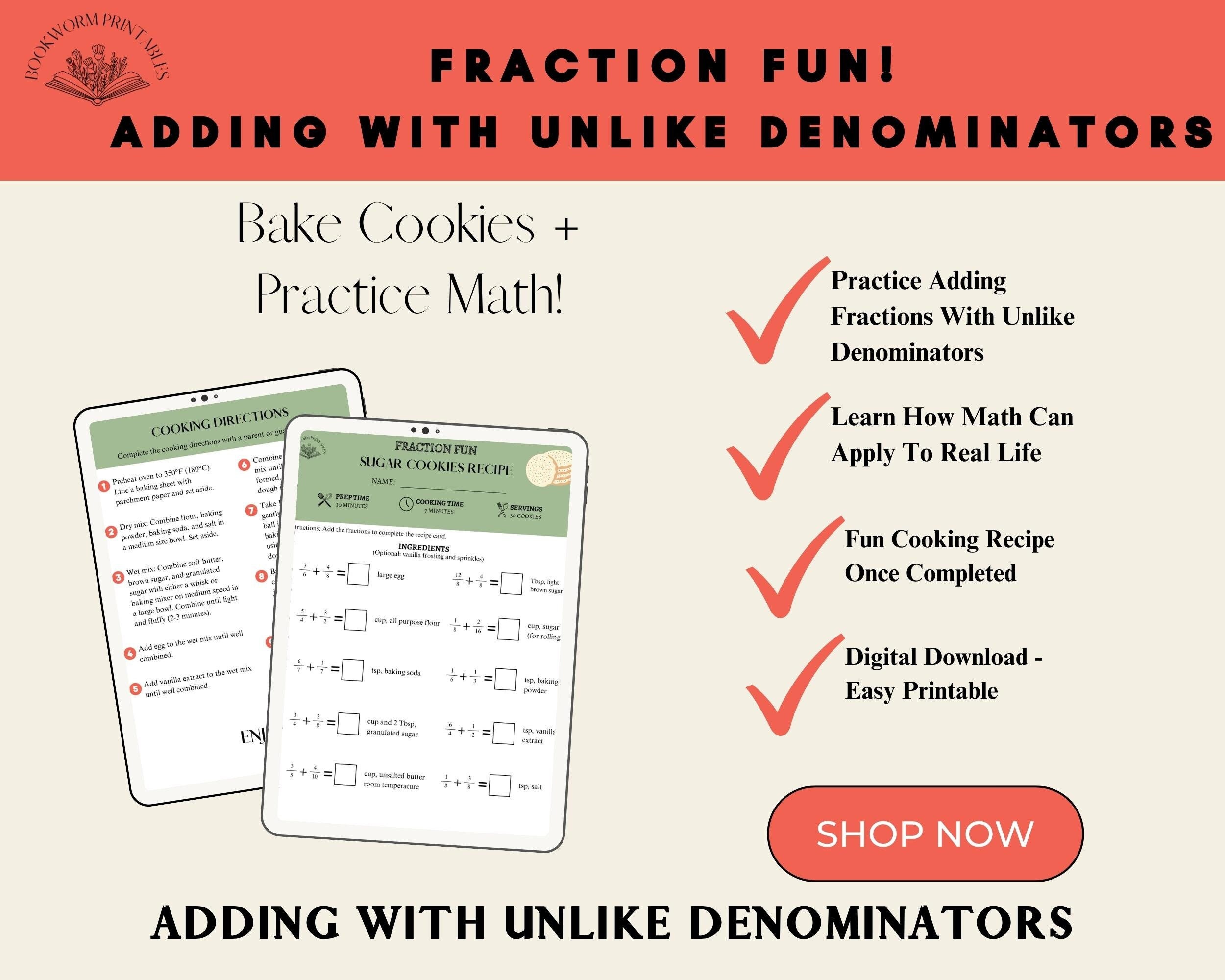FUN Fraction Worksheet - 4th/5th Grade Math - Adding With Unlike ...