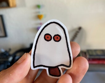 Ghosti-Machi Sticker - A mushroom as a ghost