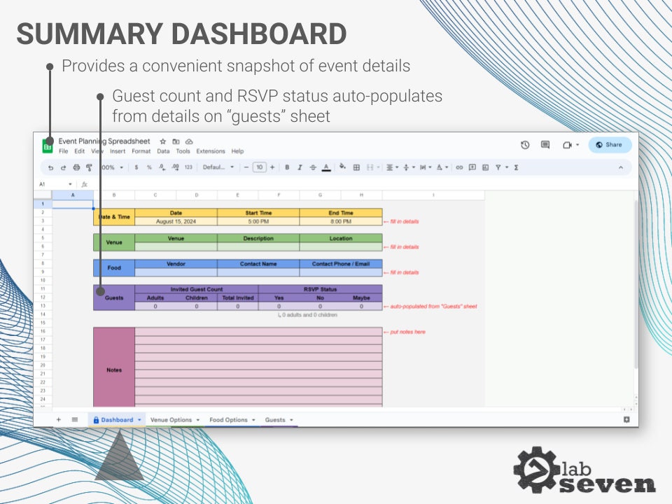 Event Planning Spreadsheet google Sheet - Etsy