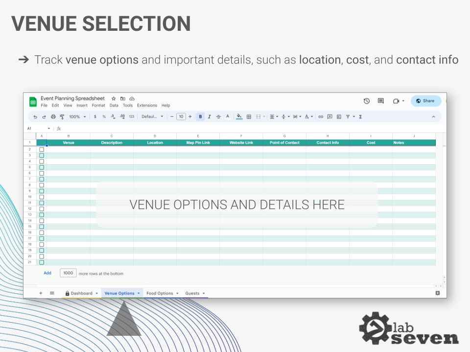 Event Planning Spreadsheet google Sheet - Etsy