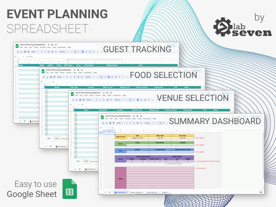 Event Planning Spreadsheet google Sheet - Etsy