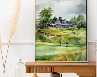 Sonntag Golf - Aquarell Druck