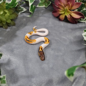 Piebald Snake Polymer Clay / Handmade / Desk buddy