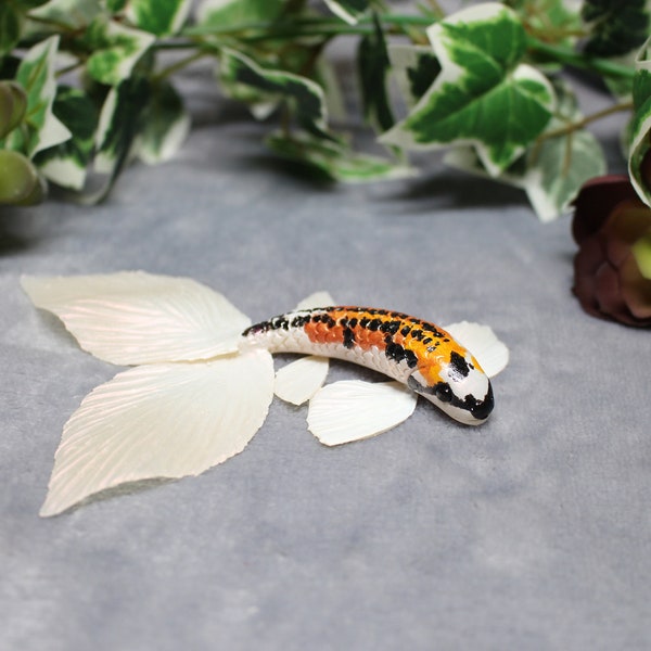 Kikokuryu Koi fish polymer clay / Handmade / koi spirit fish trinket fish totem / Desk buddy