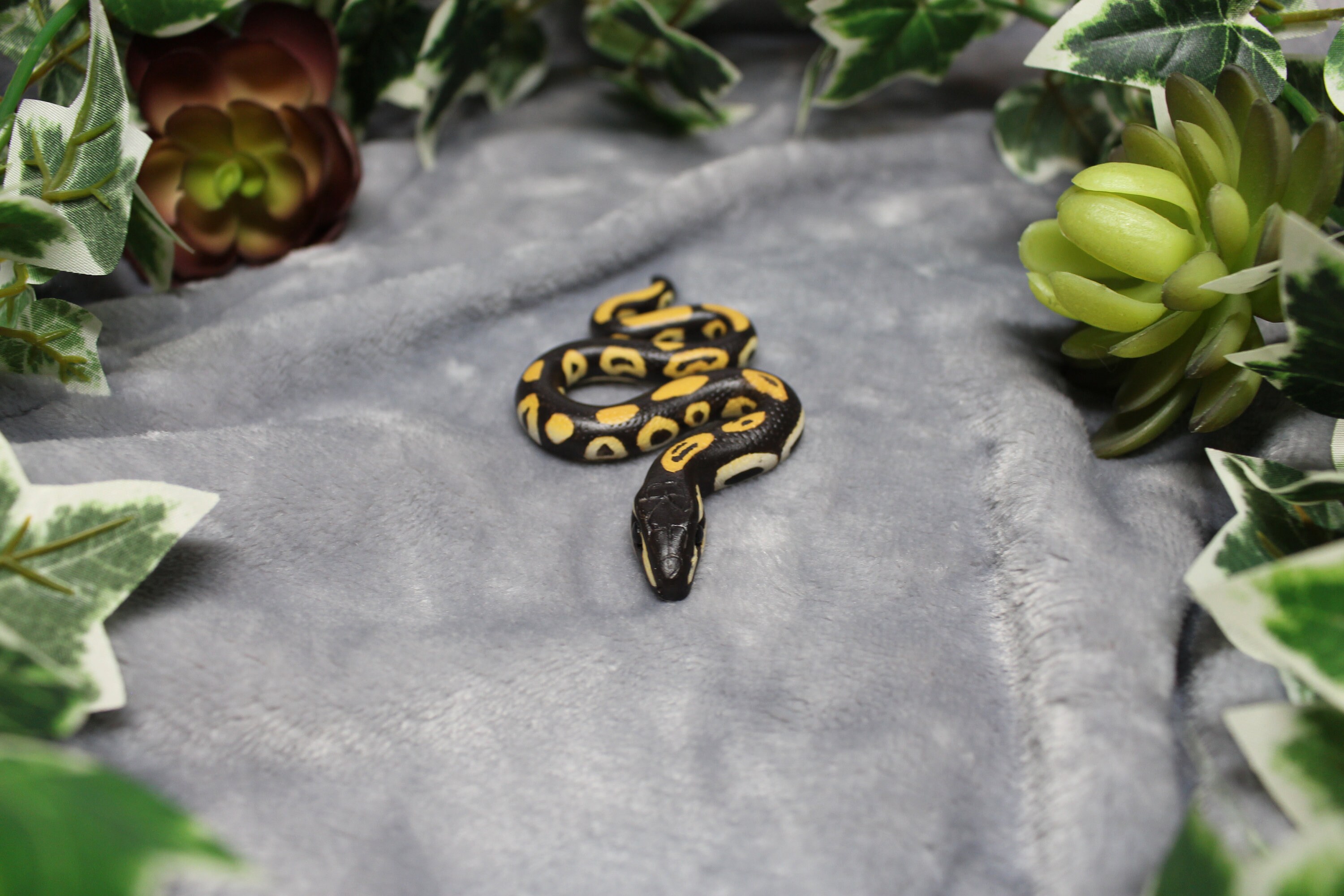 Snake Polymer Clay / Ball Python / Handmade Snake Trinket Snake Charm ...