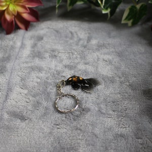 Koi fish Keyring / Black and Gold markings / Handmade / Polymer clay charm