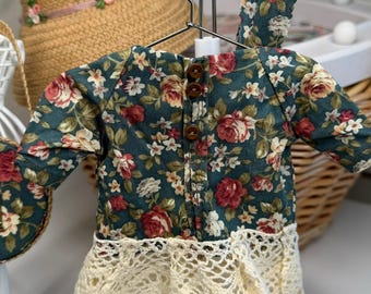 Handmade Floral Clothing Set for 12-Inch Textile Art Doll