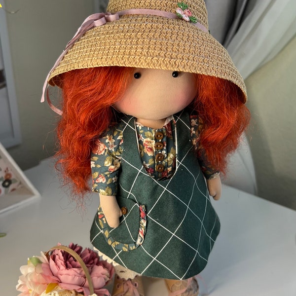 Gift for bestie gift for mother day ,Organic cotton, custom cloth doll, Аmerican girl doll heirloom dress, heirloom doll, custom art doll
