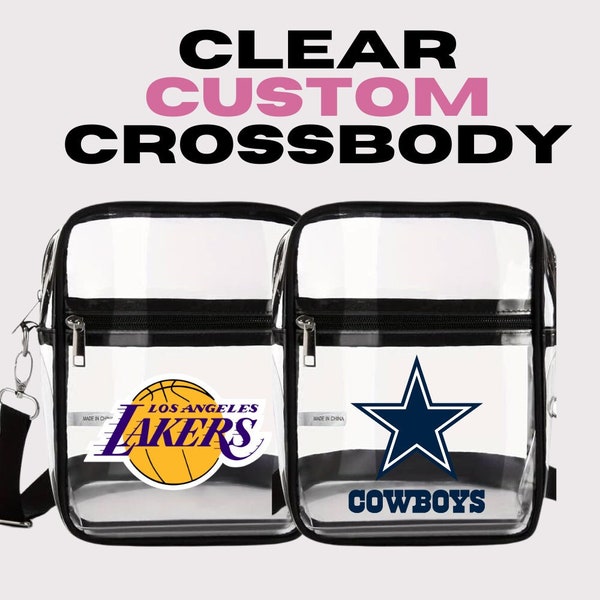 Custom Clear Crossbody Bag | Clear Crossbody Purse | Stadium Approved Bag | Personalized Transparent Bag | Stadium Approved Bag