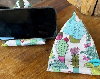 Cactus Phone Stand Pillow, Cute Weighted Desk Phone Holder, Teacher Gift, Mom Gift, Coworker Birthday Gift, Ships Fast