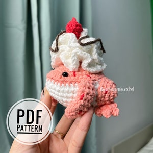 Crochet Ice cream sundae Frog Pattern with Removable bowl | English | Amigurumi Pattern |Digital crochet pattern | Frog Toy Pattern.