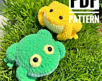 Crochet Frog Pattern PDF only | English| Amigurumi pattern | Frog toy | Crochet toy| Digital crochet pattern