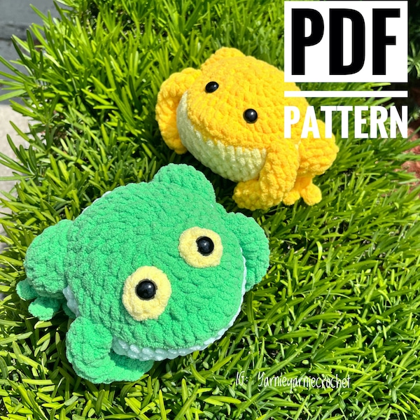Crochet Frog Pattern PDF only | English| Amigurumi pattern | Frog toy | Crochet toy| Digital crochet pattern