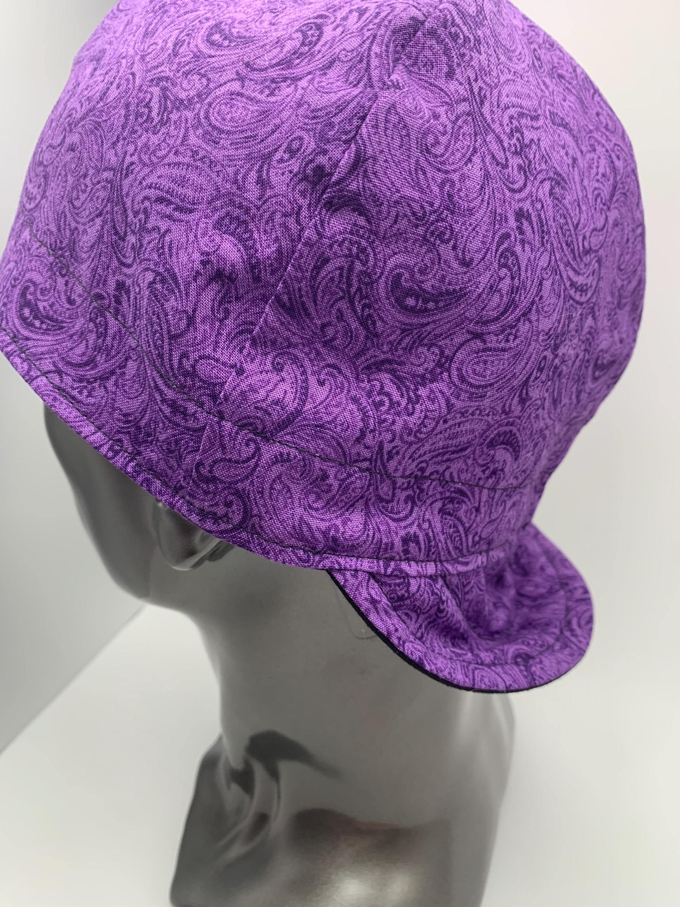 Quality, pre-shrunk, handmade welding caps!  Paisley Purple!