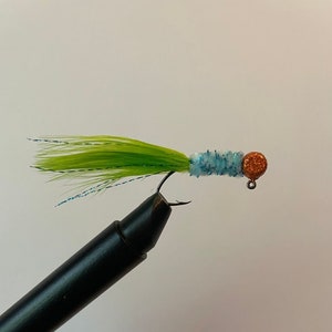 Hand Tied Crappie Jigs (Chartreuse, Monkey Milk, Disco Orange) Quantity 3 Jigs Multiple Weights