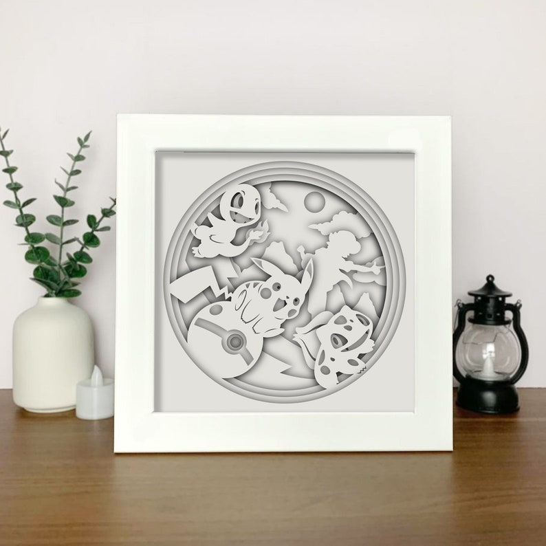 Pokemon Shadow Box Files SVG Pokemon Paper Cut Light Box Etsy