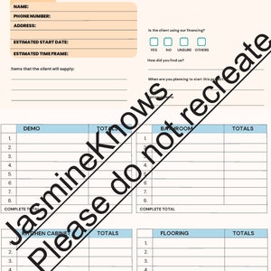 Contractor Quote Form Template