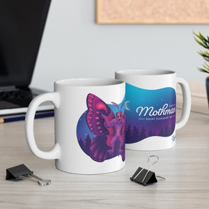 Mothman Coffee Mug Colorful Ceramic | 11oz | Cryptozoology Cup | Little Cryptid Co.
