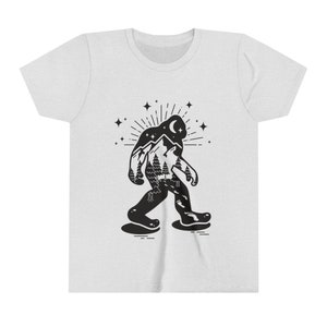 Youth Bigfoot Adventure T-Shirt | Creative Silhouette Design Tee For Kids | Little Cryptid Co.