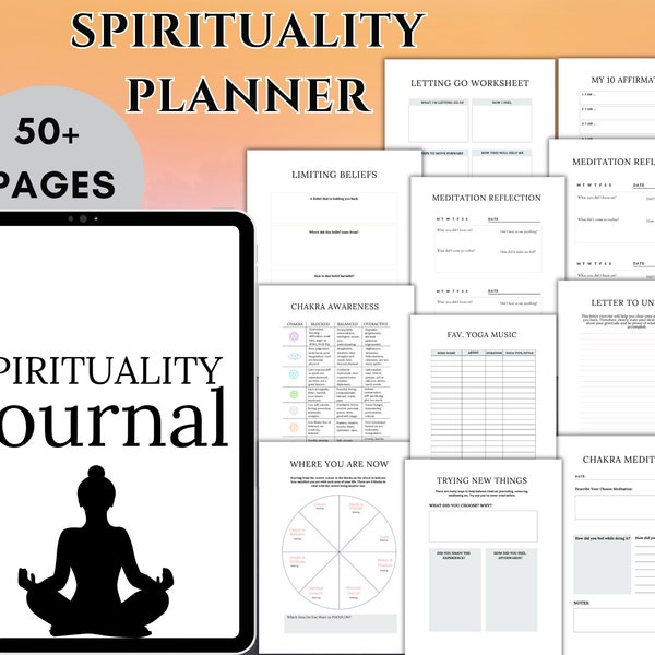 Spirituality Planner, Spirituality Journal, Manifestation Planner Printable, Chakras Printable, Tarot Journal Printable, Chakra Journal