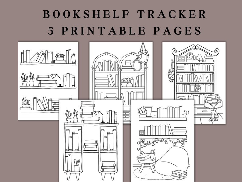 Printable Bookshelf, Book Tracker Printable, Bookshelf Printable ...