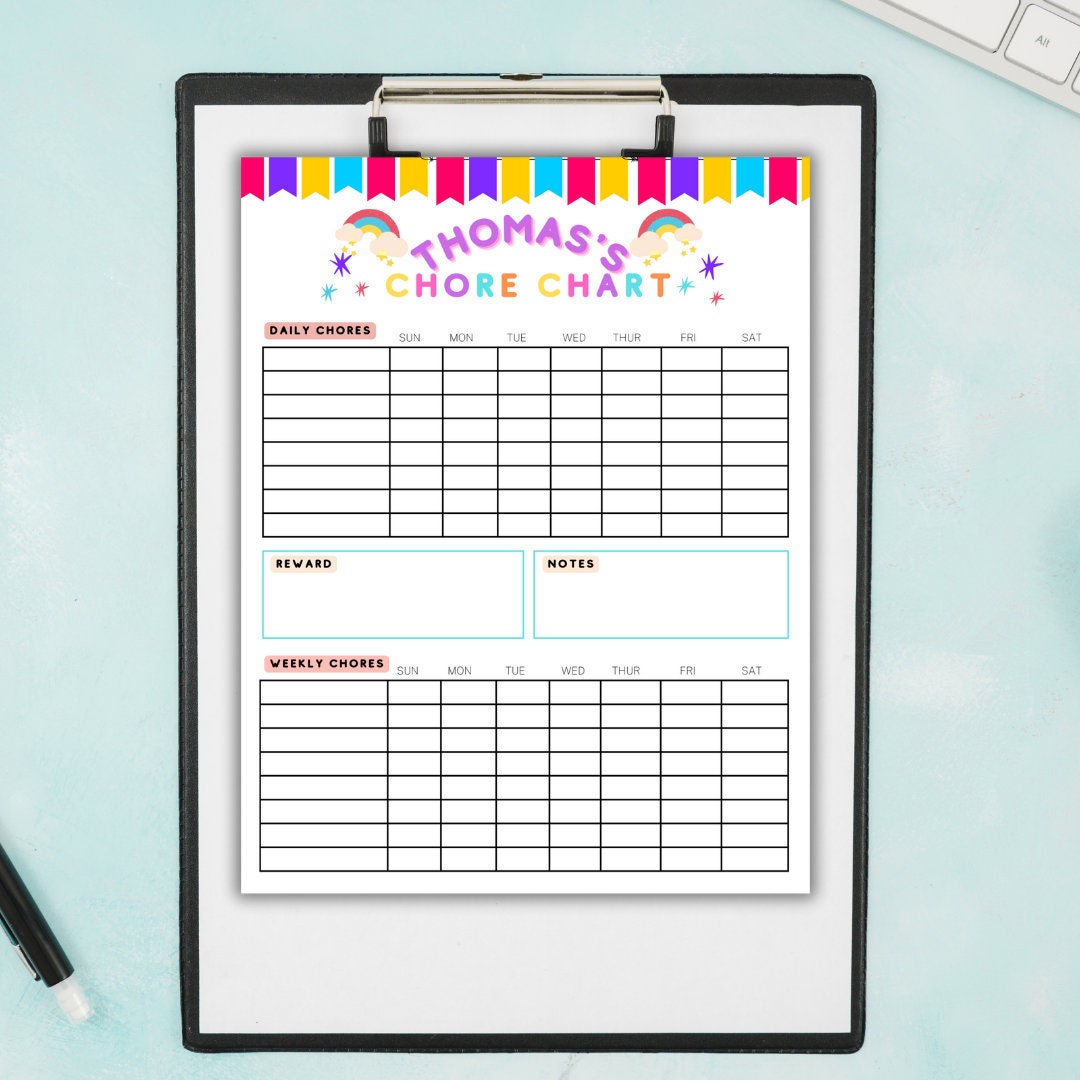 Chore Chart for Kids Printable, Toddler Routine Chart, Kids Chore Chart ...