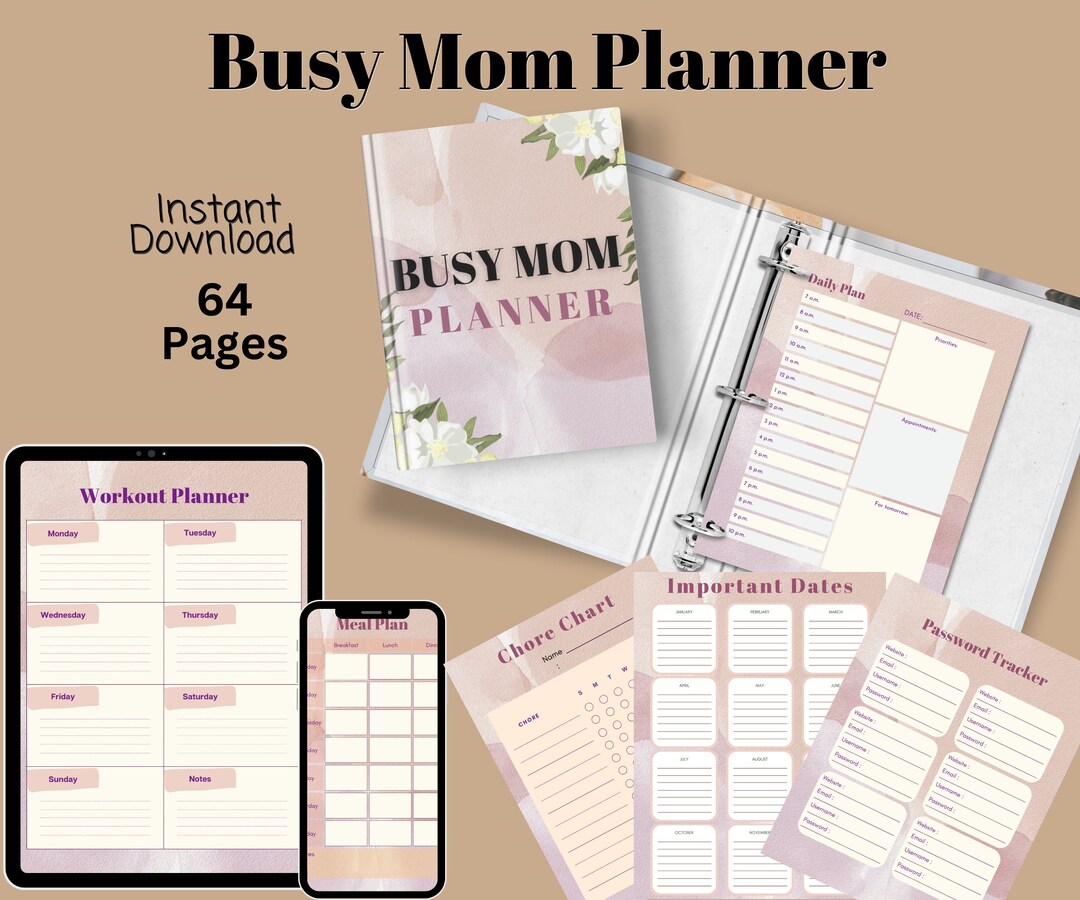 Busy Mom Planner, Working Mom Planner, New Mom Planner, Printable Mom ...