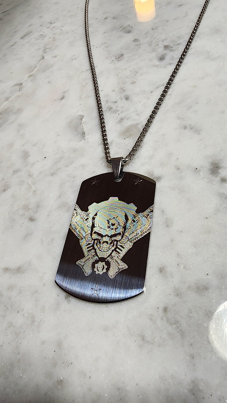 Gears of War Dog Tag Skull Rare Etsy