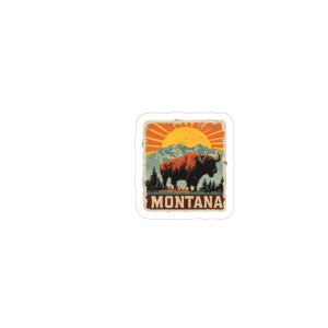 Vintage Montana Kiss-Cut Stickers, Outdoor Decor, Travel Souvenir, Laptop Stickers, Nature Lover Gift